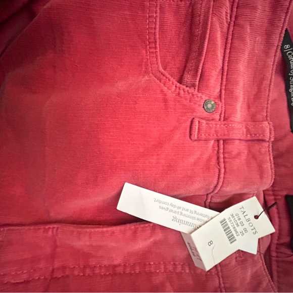 New Talbots Corduroy pants Dusty Rose Pink SZ 8 Straight Leg - Picture 5 of 7